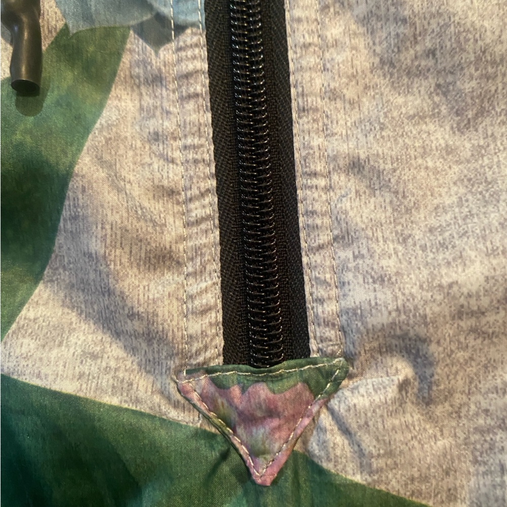 Adidas Gray Hoodie with Green and Purple Floral Design SIZE SMALL - Picture 13 of 16